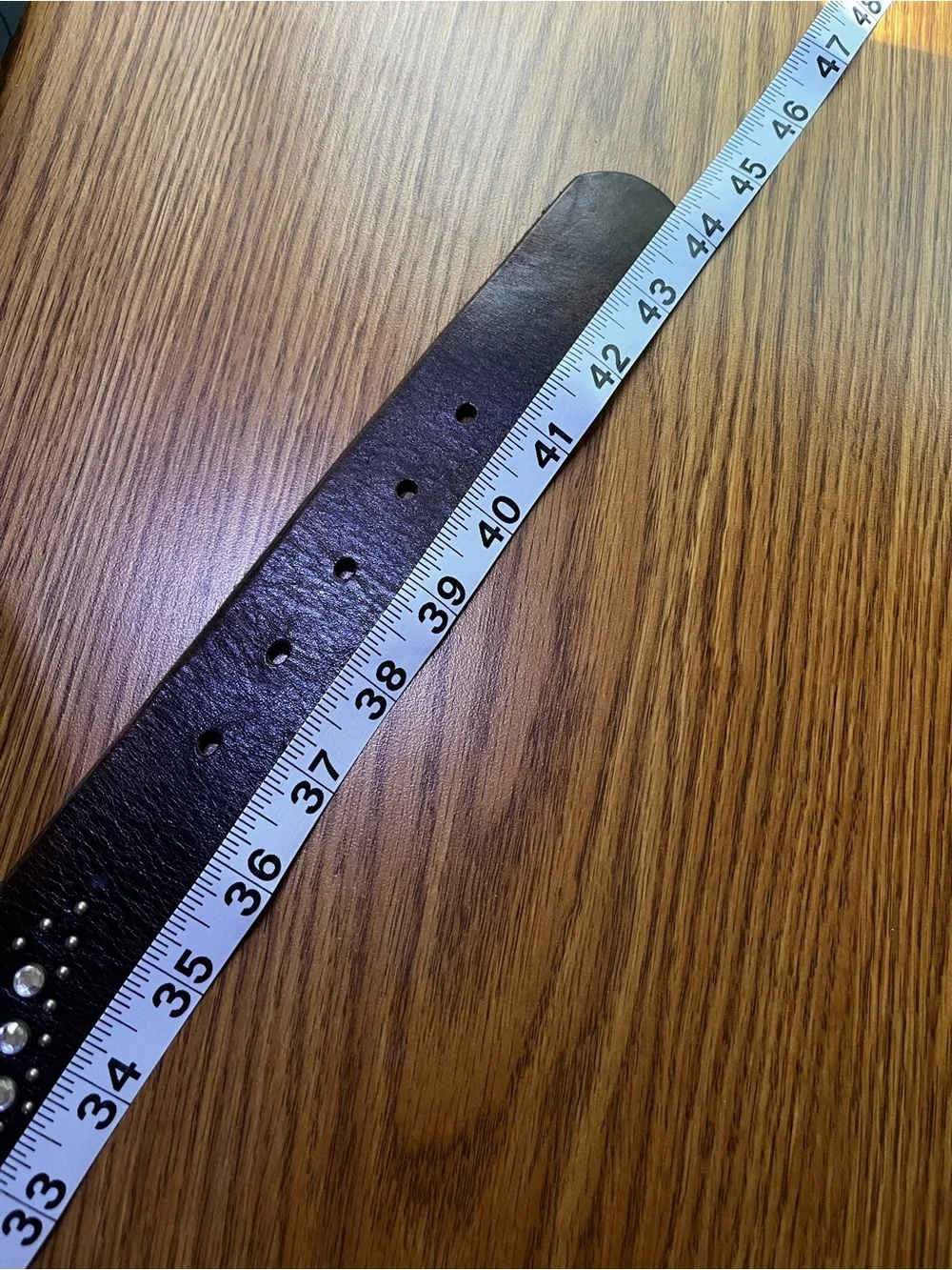 Brown Studded Leather Women’s Belt with Silver Buckle